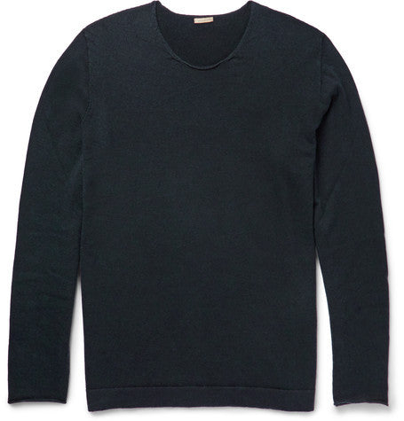 rolled edge cashmere sweater