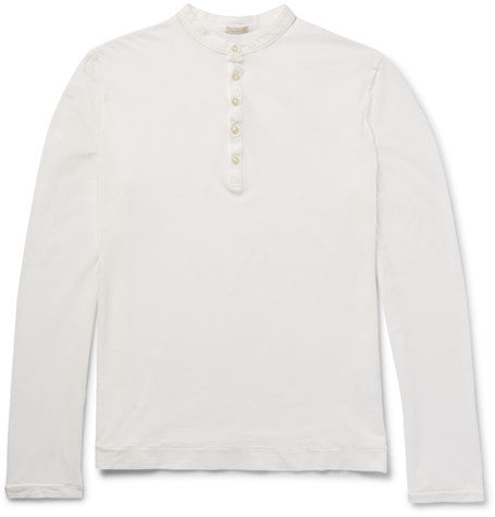 garment dyed cotton henley t shirt