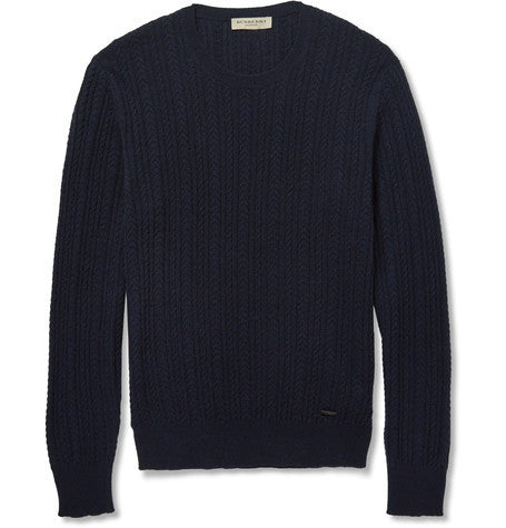 london slim fit cable knit cashmere sweater