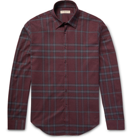london slim fit checked cotton flannel shirt