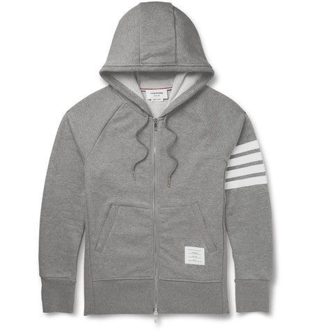striped loopback cotton jersey hoodie