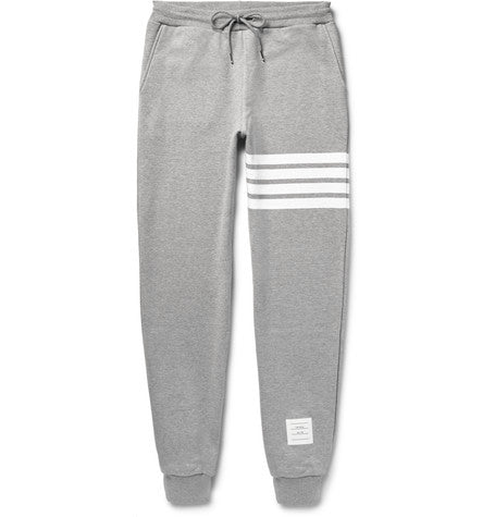 tapered striped loopback cotton jersey sweatpants
