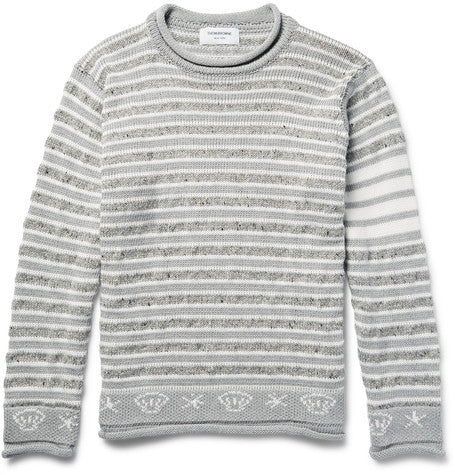 intarsia cotton  wool and mohair blend sweater