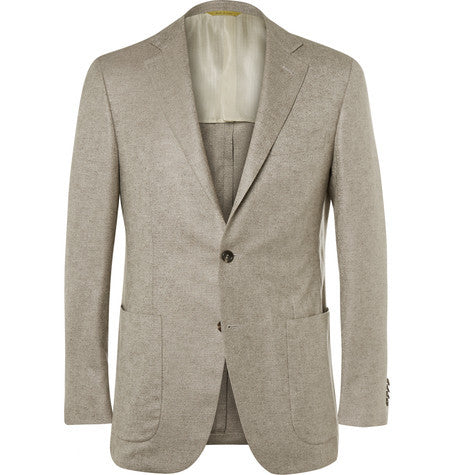 oatmeal kei slim fit cashmere blend blazer
