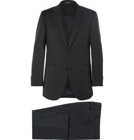 charcoal slim fit wool suit
