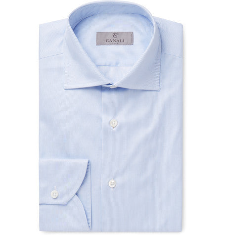 blue striped cotton shirt