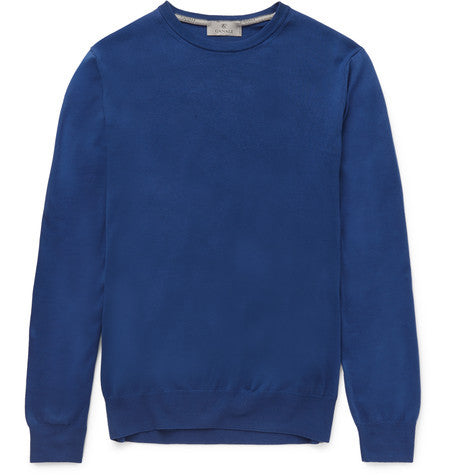 slim fit crew neck cotton sweater