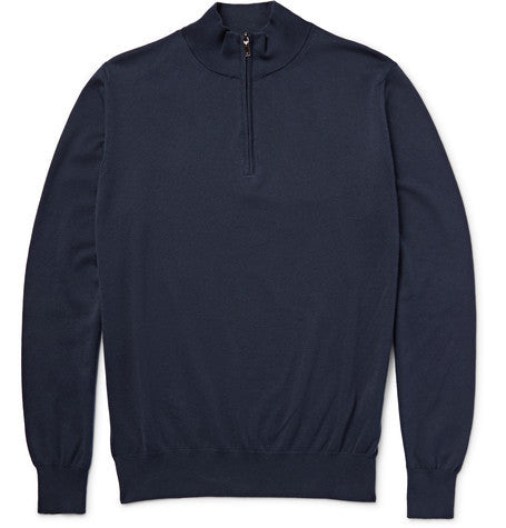 cotton half zip sweater