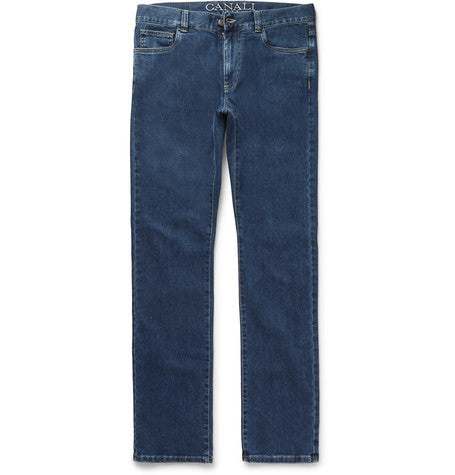 straight leg stretch denim jeans