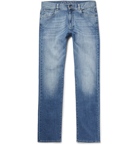 washed stretch denim jeans