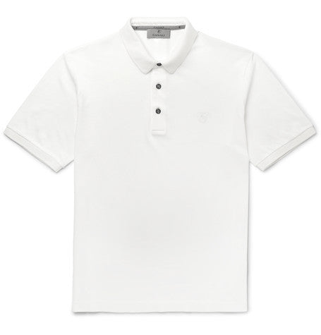 slim fit stretch cotton blend pique polo shirt