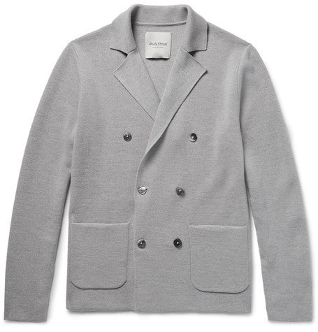 double breasted merino wool cardigan