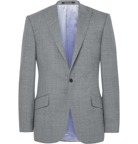 grey hyde melange wool suit jacket