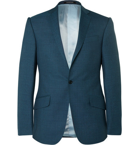 petrol wool suit jacket