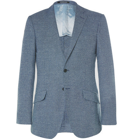 blue seishin slim fit wool blend blazer