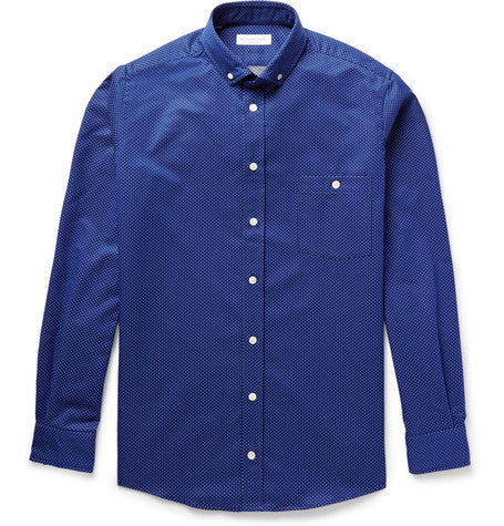 slim fit button down collar pin dot cotton shirt