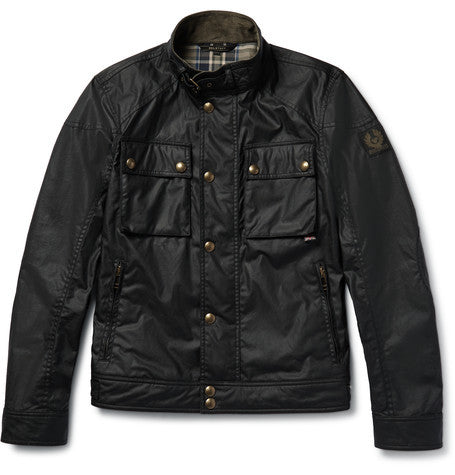 racemaster waxed cotton biker jacket