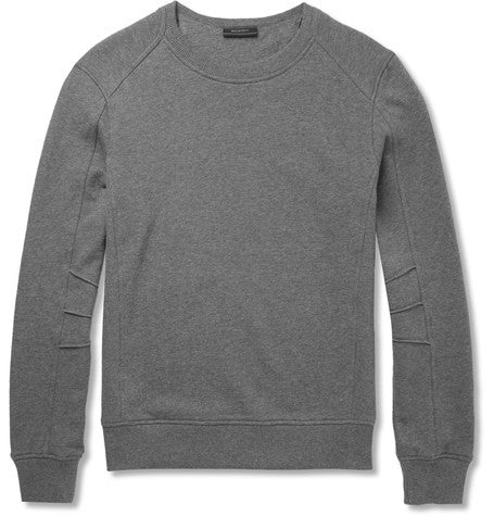 slim fit chanton panelled cotton jersey sweatshirt