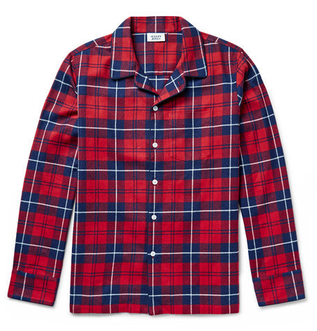 henry checked cotton flannel pyjama shirt