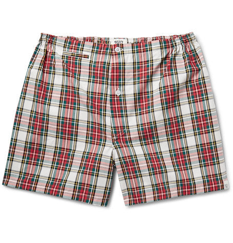 jasper checked cotton boxer shorts