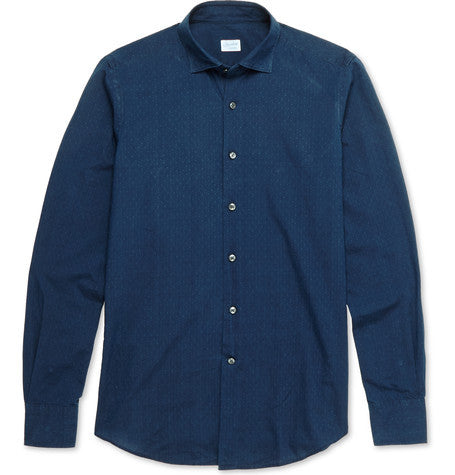 ween slim fit embroidered cotton shirt