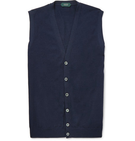 knitted cotton waistcoat