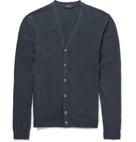 melange cotton cardigan