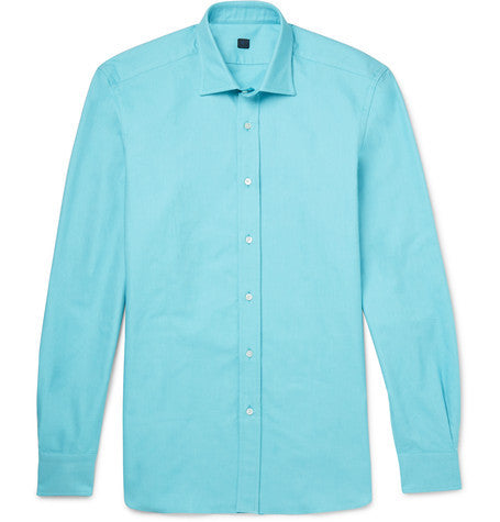 cutaway collar cotton oxford shirt