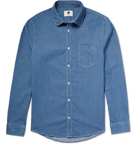 frede slim fit cotton chambray shirt
