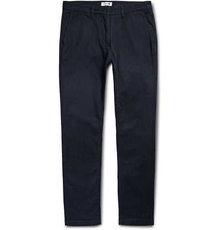 marco slim fit stretch cotton twill trousers