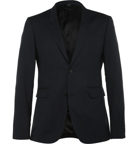 prorsum navy slim fit wool and silk blend suit jacket