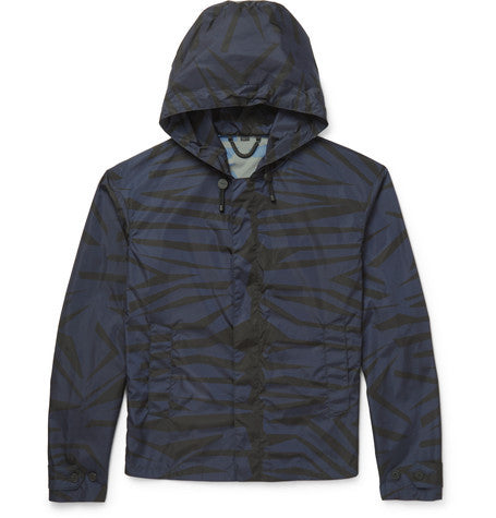 prorsum zebra print shell hooded jacket