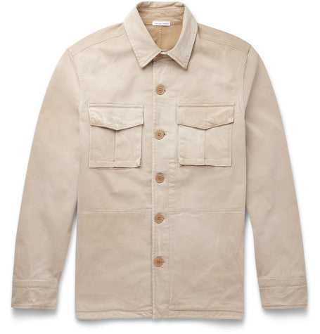 slim fit washed cotton field jacket