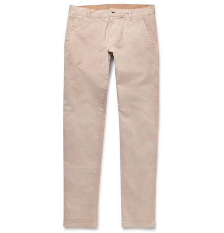 slim fit washed cotton chinos