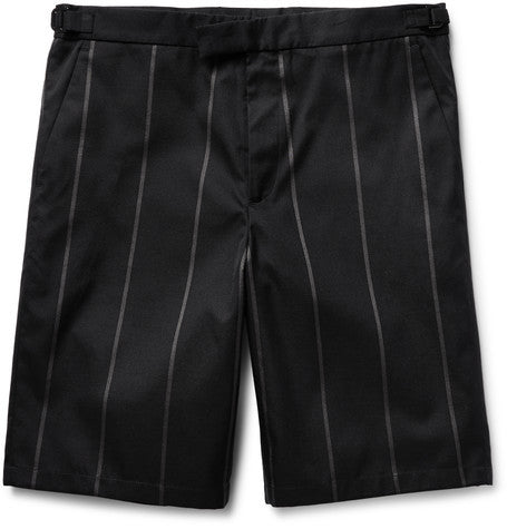 gennaro striped cotton blend twill shorts