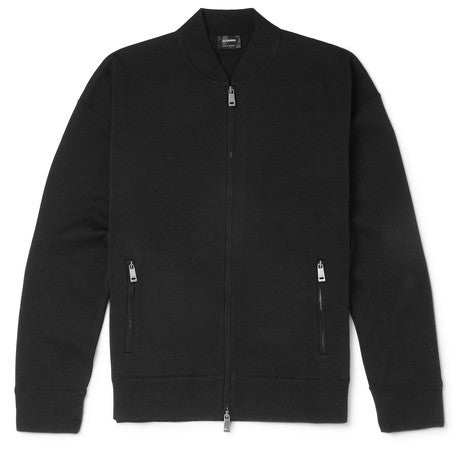 slim fit knitted cotton zip up cardigan