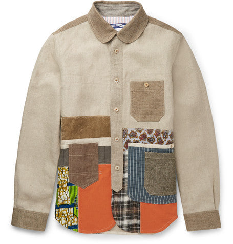 patchwork linen canvas jacket