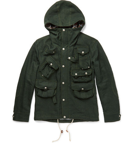 slim fit linen field jacket