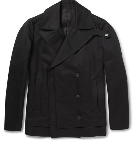 double breasted cotton peacoat