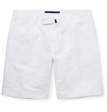 linen and cotton blend shorts