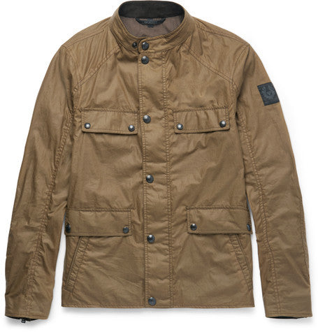 leighwood slim fit waxed cotton field jacket