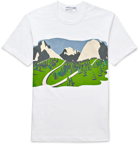 mountain print cotton t shirt