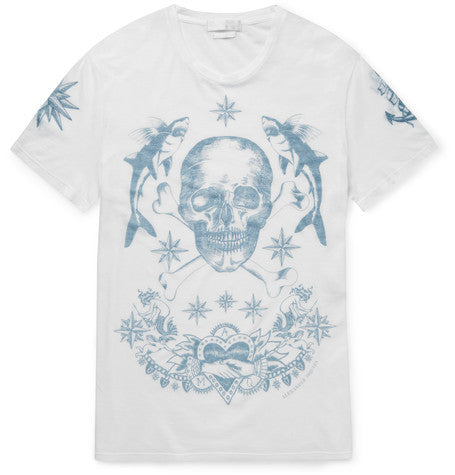 skull print cotton t shirt