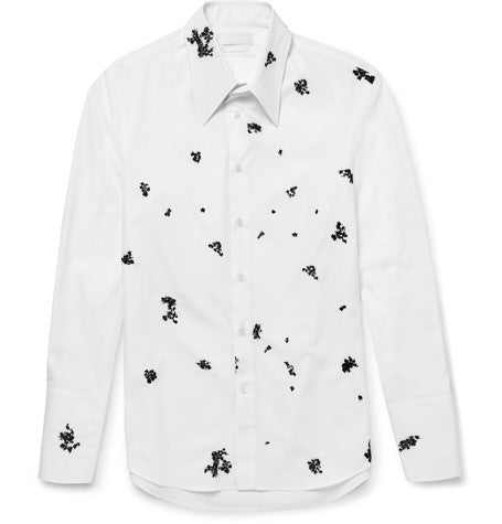 embroidered cotton poplin shirt