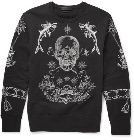 embroidered cotton jersey sweatshirt