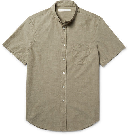 decade slim fit organic cotton and hemp blend shirt