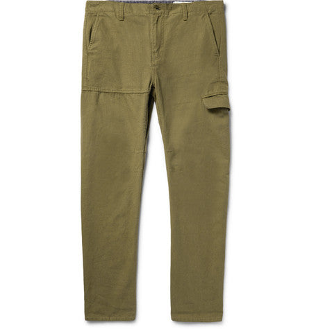roamer slim fit hemp and organic cotton blend cargo trousers