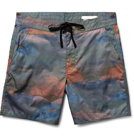 pocket evolution mid length printed econyl reg  swim shorts