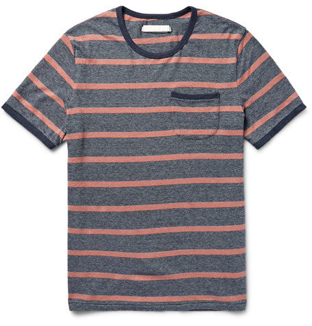 intervals striped hemp and organic cotton blend jersey t shirt