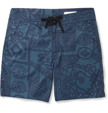 evolution mid length printed swim shorts
